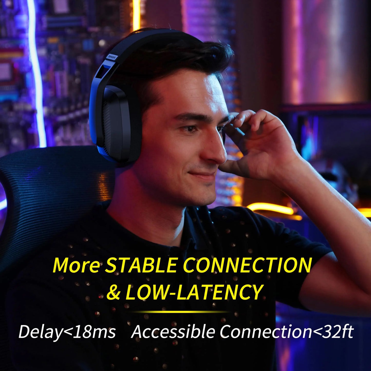BINNUNE 2.4GHz Wireless Gaming Headset with Mic for PS5 and PC

