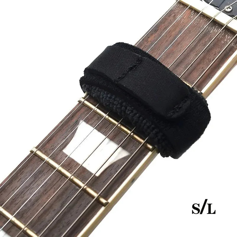 Black Miwayer guitar string muter wraps and noise damper for guitar, bass, and ukulele strings

