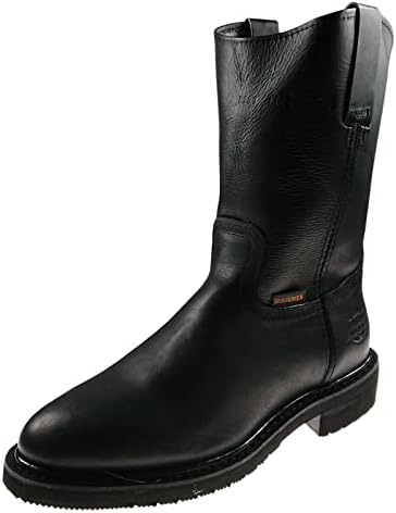 Black pull-up leather boots for comfort