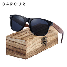 Men’s polarized black walnut wood sunglasses with UV400 protection