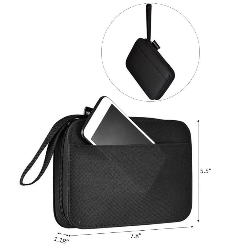 black zipper pouch