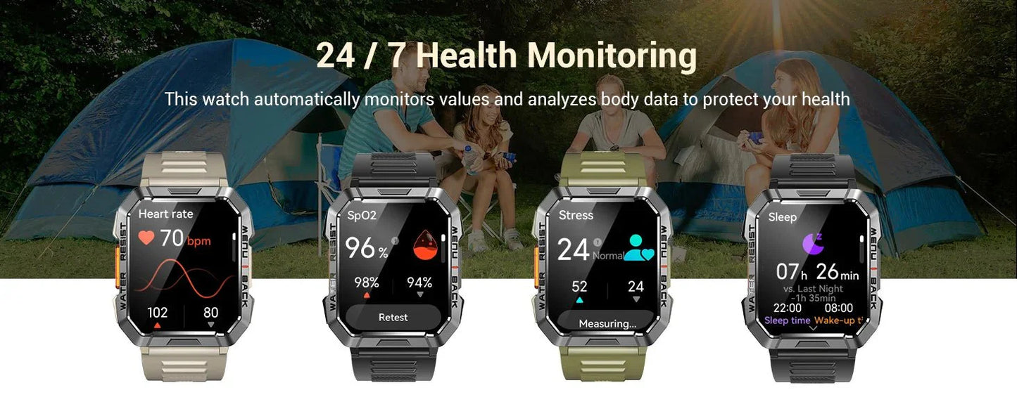 Blackview 2024 New Smart Watch 2.01'' HD Display Smartwatch for Outdoor with Emergency Lighting Bluetooth Calling 900mAh 30 days