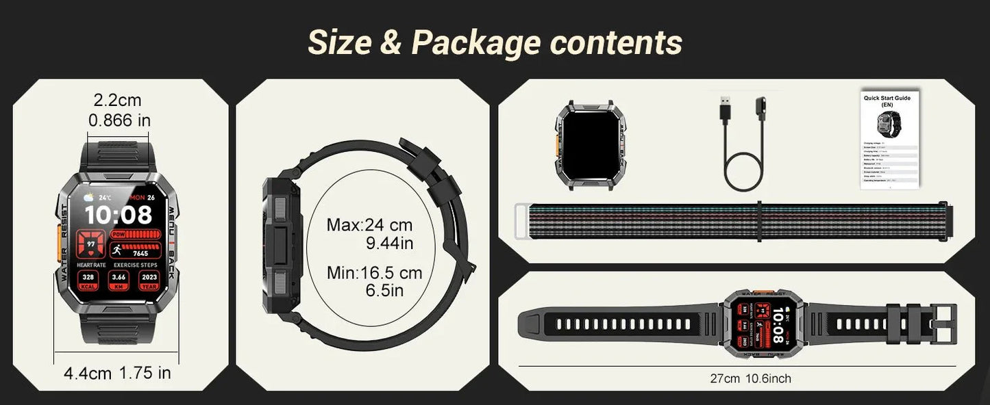 Blackview 2024 New Smart Watch 2.01'' HD Display Smartwatch for Outdoor with Emergency Lighting Bluetooth Calling 900mAh 30 days