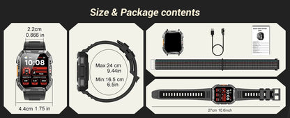 Blackview 2024 New Smart Watch 2.01'' HD Display Smartwatch for Outdoor with Emergency Lighting Bluetooth Calling 900mAh 30 days