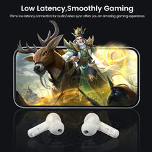 Toocki Gaming Wireless Earphones Bluetooth 5.3 with waterproof TWS design, low latency, and mic for iPhone and sports use