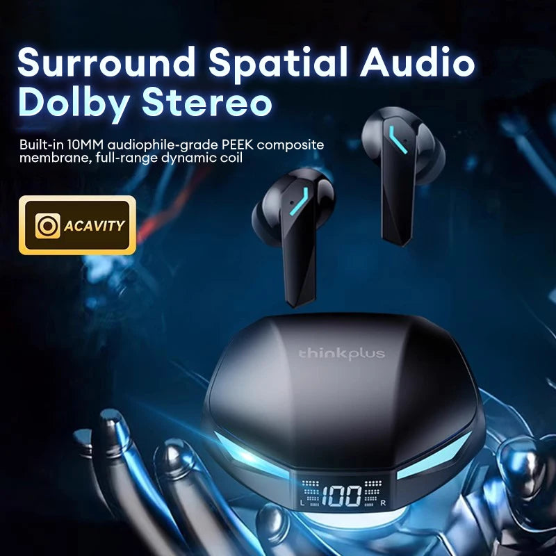 Lenovo XT53 Bluetooth 5.4 Wireless Earphone with LED display, waterproof sport design, and noise cancelling for gaming and HD calls