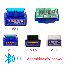 Mini Bluetooth ELM327 OBD2 scanner V2.1 V1.5 car diagnostic tool for Android and iOS