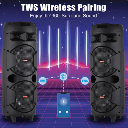 6000W wireless Bluetooth party speaker with subwoofer and powerful bass

