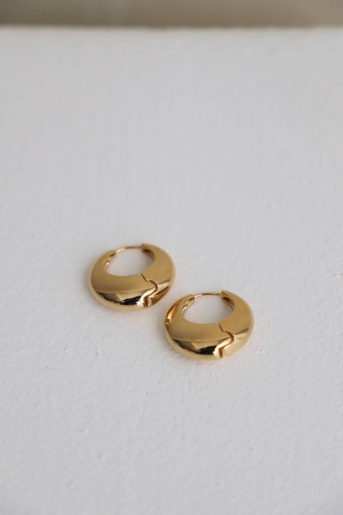 Amalfi chunky hoops gold plate earrings with click-top closure