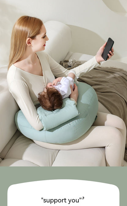 Nursing pillow for breastfeeding with waist support and ergonomic design

