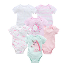 Pack of soft newborn cotton baby bodysuits with short sleeves for infants

