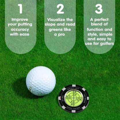 Golf Green Reader Ball Marker with Bubble Level for High Precision Putting and Slope Reading