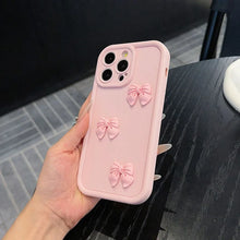 3D pink butterfly iPhone case with soft shockproof silicone design

