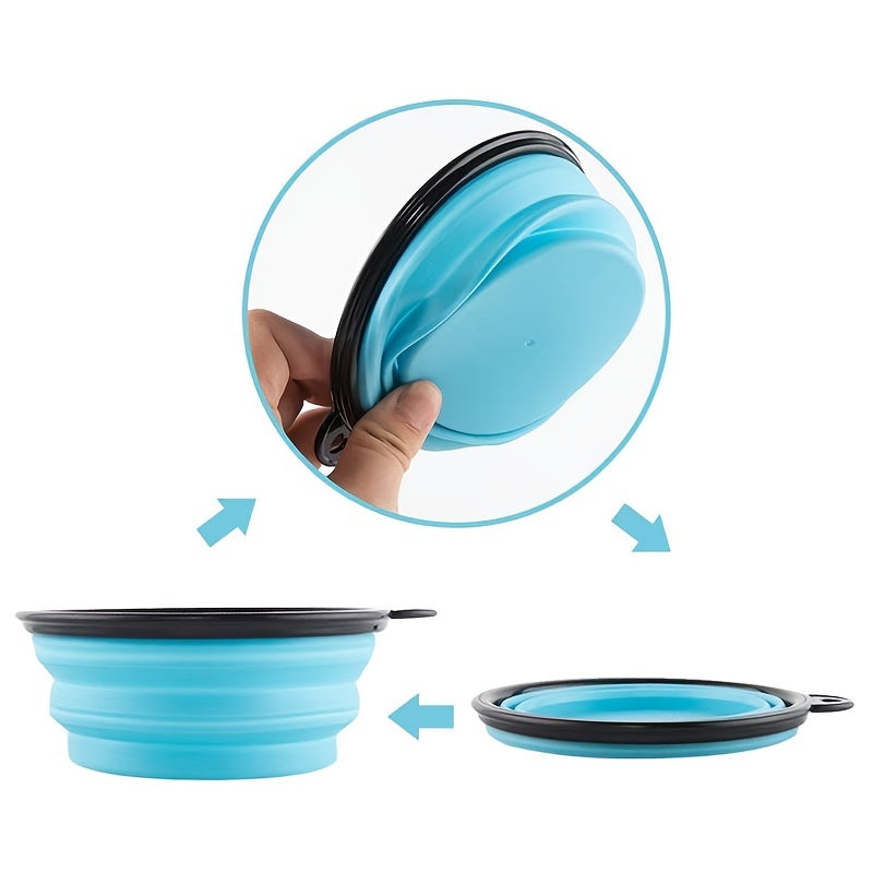 Pet Silicone Dog Food Water Bowl Travel Portable Folding  Supplies