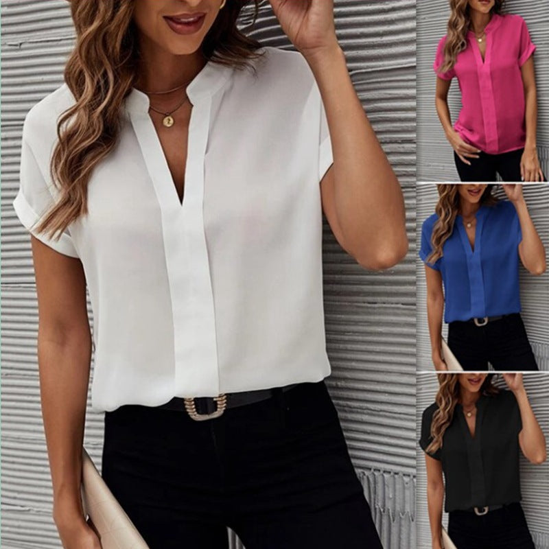 Chic Women’s Casual Solid Color Shirt – Effortlessly Stylish