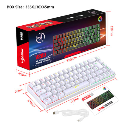HXSJ V200 Wired K68 RGB Streamer Mini Gaming Keyboard 19-Key Conflict-Free Membrane Keyboard but Mechanical Feel for Game/Office