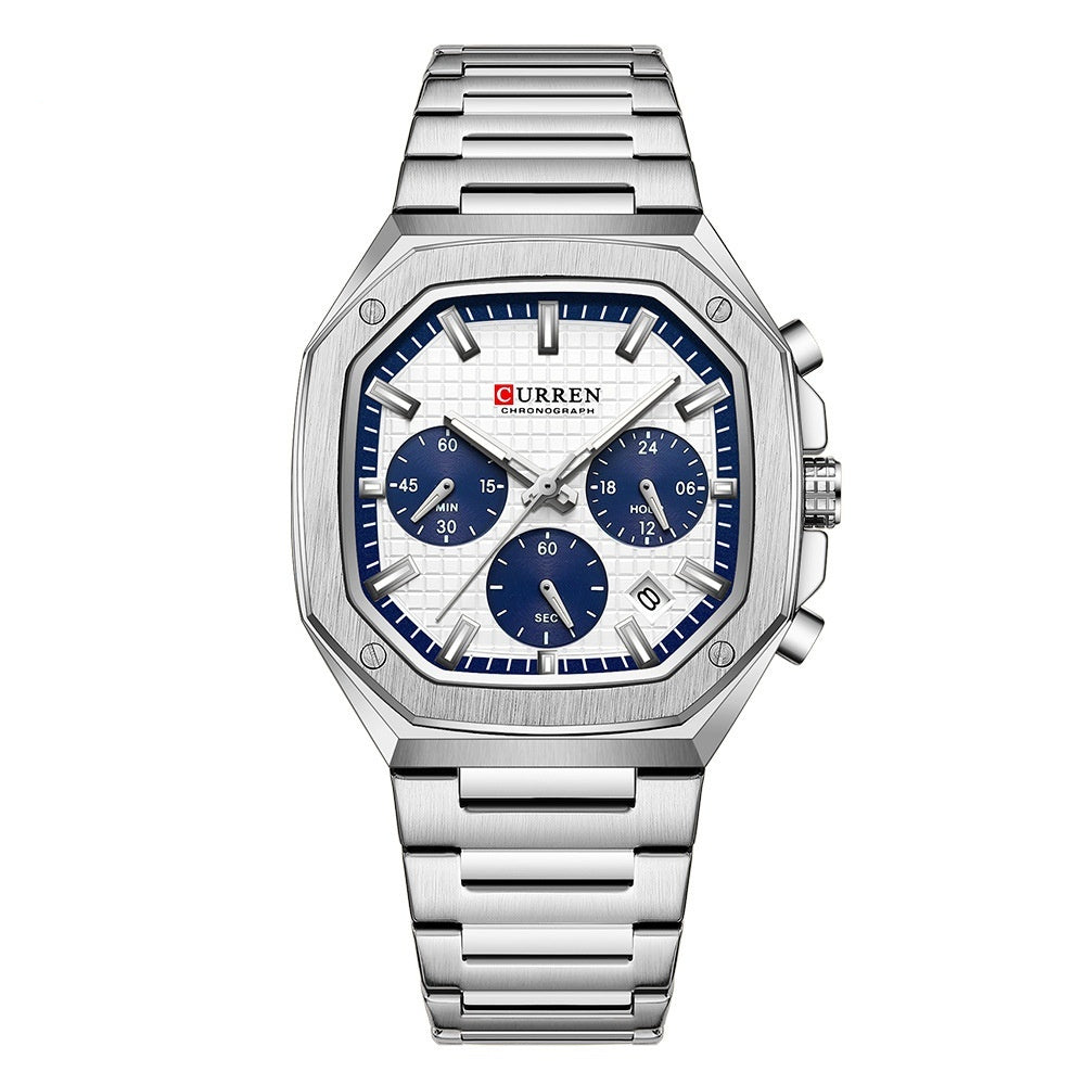 Six hand waterproof calendar couples watch elegant style