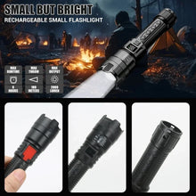 Ultra Bright LED Flashlight with 2000LM Output, Type-C Rechargeable Zoom Torch for Camping, Emergency, and Outdoor Use