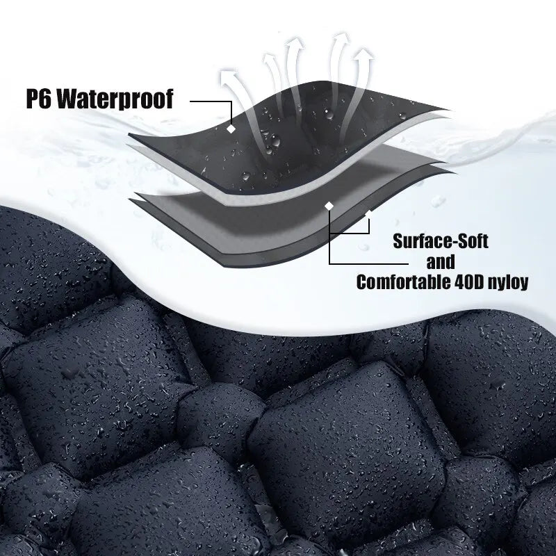 Camping Inflatable Mattress with built-in pump and travel pillow


