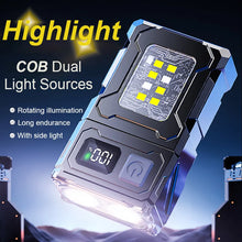 Multifunctional COB Flashlight with Adjustable Angle, Magnetic Base, and Keychain Clip for Outdoor and Emergency Use
