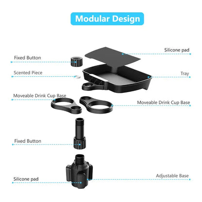 360-degree rotating car seat cup holder and snack tray for convenient in-car storage

