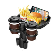 360-degree rotating car seat cup holder and snack tray for convenient in-car storage

