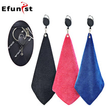 Portable Golf Cleaning Towel with Microfiber Velvet Cotton and Carabiner Hook for Club Maintenance