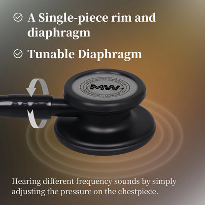 Professional cardiology stethoscope with double-sided chestpiece for medical diagnostics

