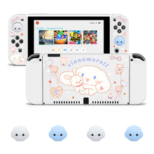 Cute big-eared dog Nintendo Switch case compatible with OLED model and cloud joystick caps

