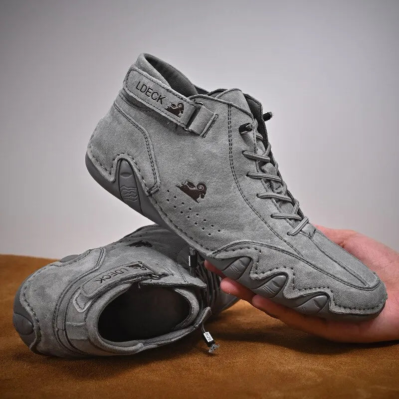 Men's Waterproof Motorcycle Winter Shoes 2023 in black high-top sneakers