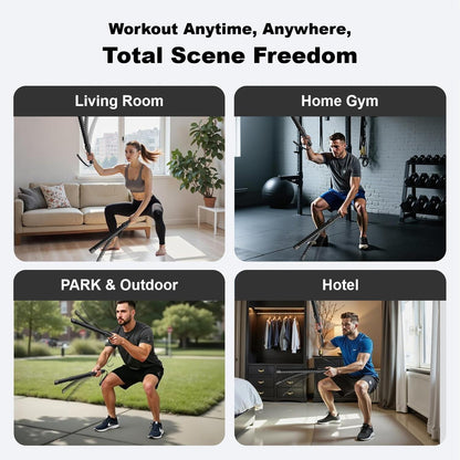 Upgraded Spring-coated Cordless Silent Battle Rope, Portable Home Gym Equipment For Both Men And Women, Suitable For Indoor And Outdoor Workouts.