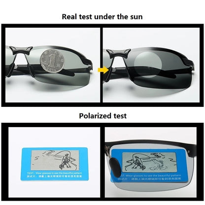 Photochromic Sunglasses Men Polarized in black frame for driving

