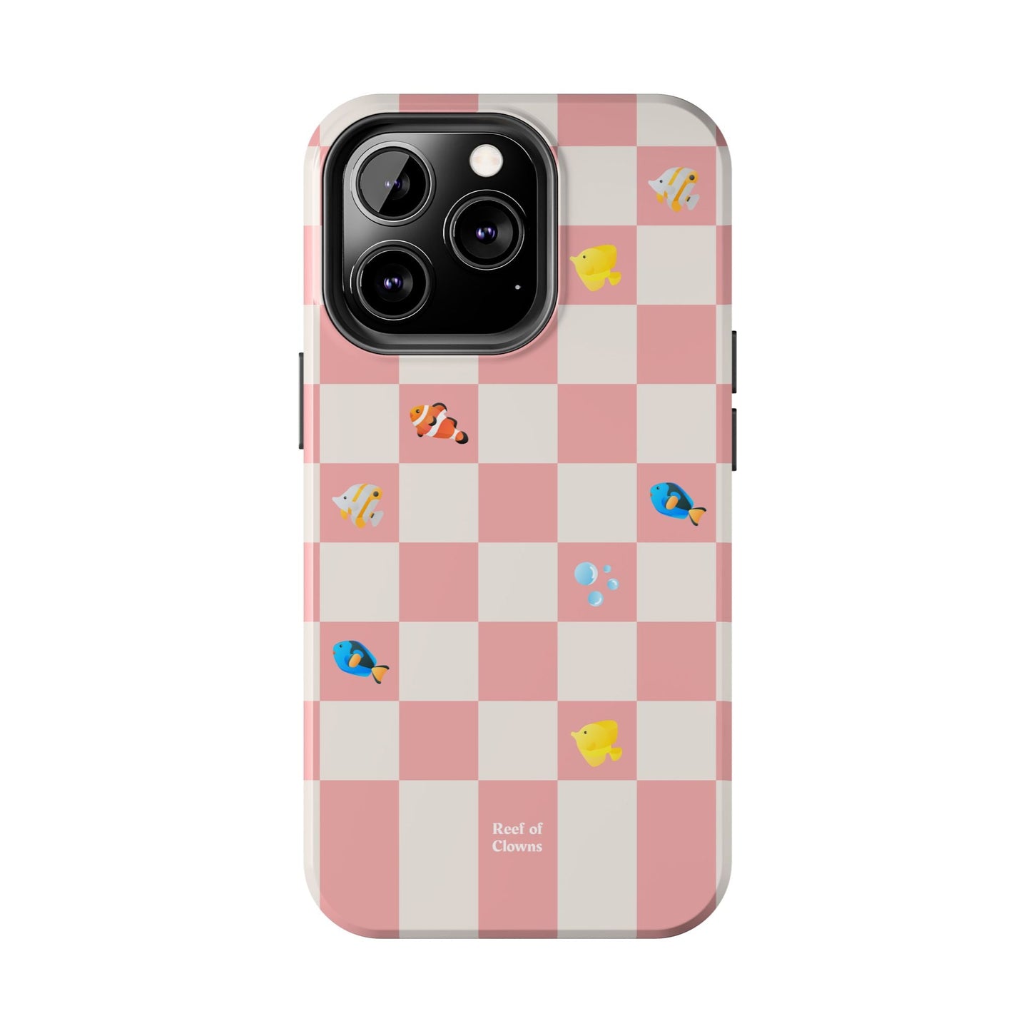 Checkerboard Phone Case in Pinktide Design by Reef of Clowns