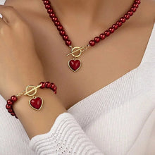 2-Pcs Pearl Necklace Bracelet Jewelry Set with faux pearls and silver-tone chain