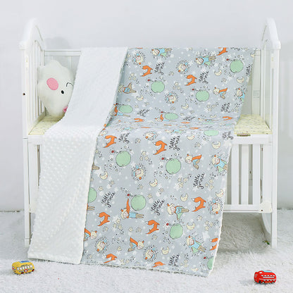 Soft cartoon baby blankets for children in stroller and crib use

