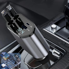 4-in-1 120W retractable USB C car charger for iPhone, Huawei, Samsung