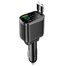5-in-1 retractable USB C car charger for iPhone and Samsung fast charging