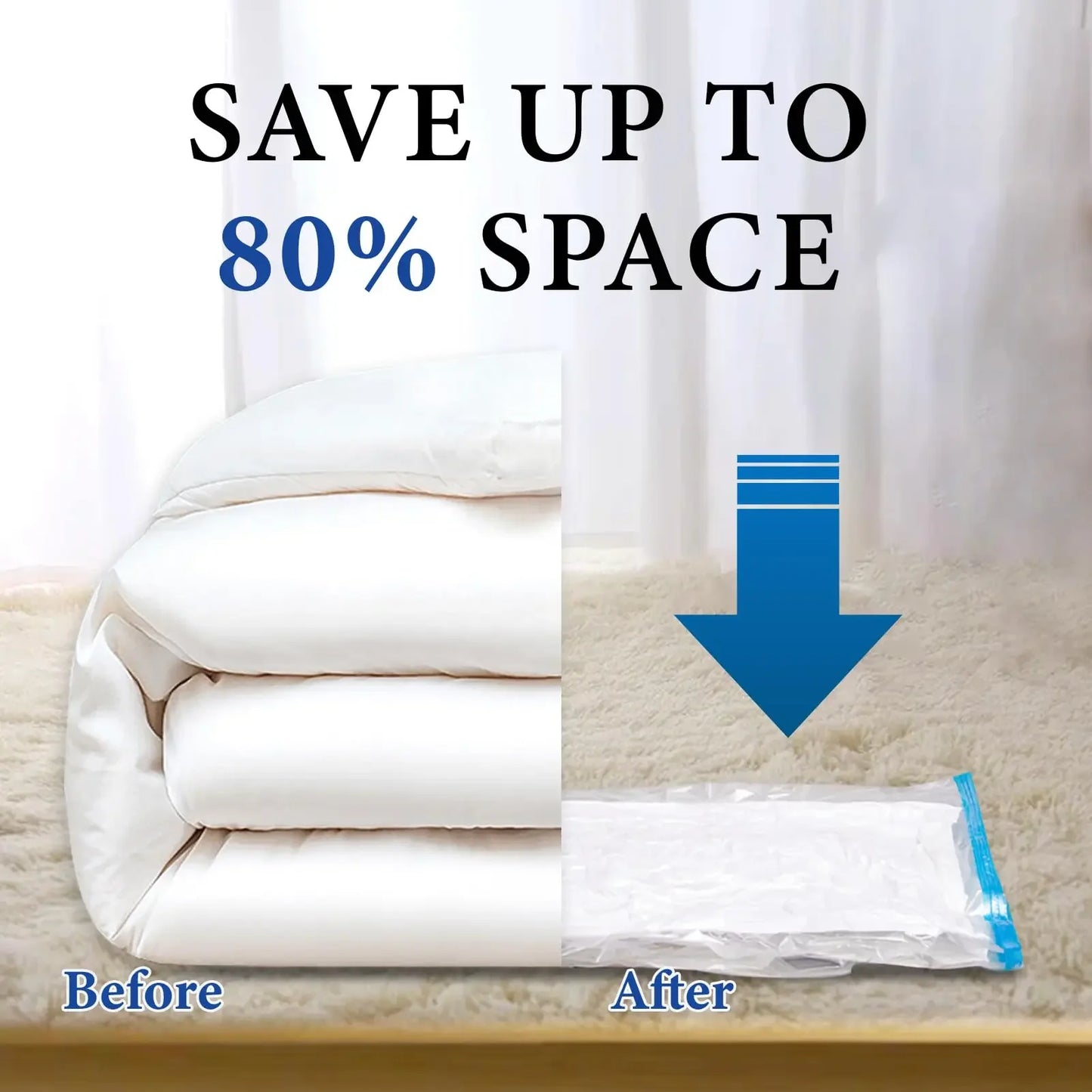 Vacuum Storage Bags for Clothes and Blankets with Compression Sealer

