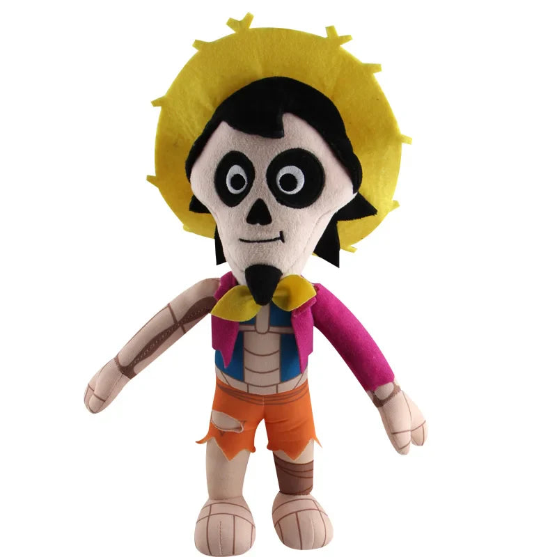 Coco movie plush toy set with Miguel, Hector, Dante, and Pepita

