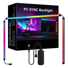 Smart Ambient TV PC Display Sync LED Strip Light glowing behind a gaming monitor