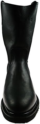 Black pull-up leather boots for comfort