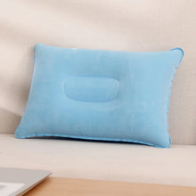 Inflatable travel pillow for neck and lumbar support during car rides, naps, and camping

