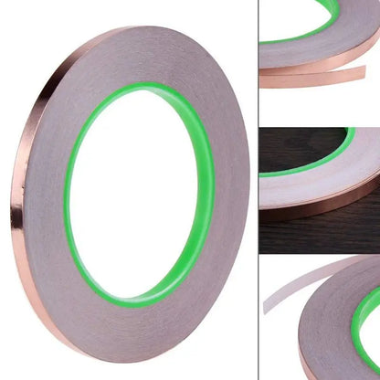 Double-sided conductive copper tape for guitar shielding and stained glass crafts

