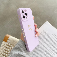 Candy Color Silicone Case With Love Heart For iPhone