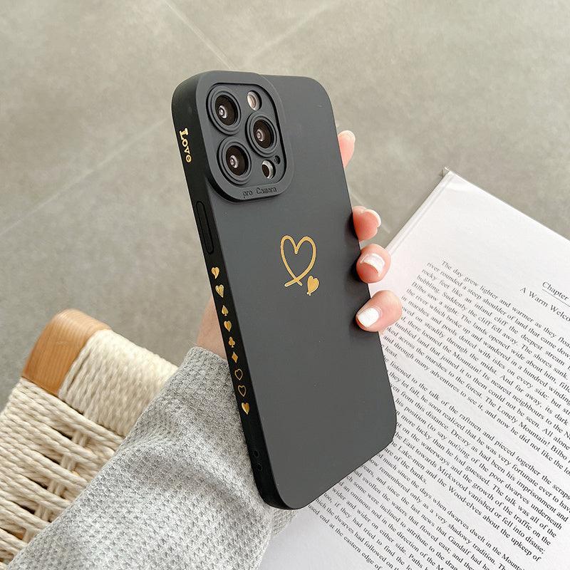 Candy Color Silicone Case With Love Heart For iPhone