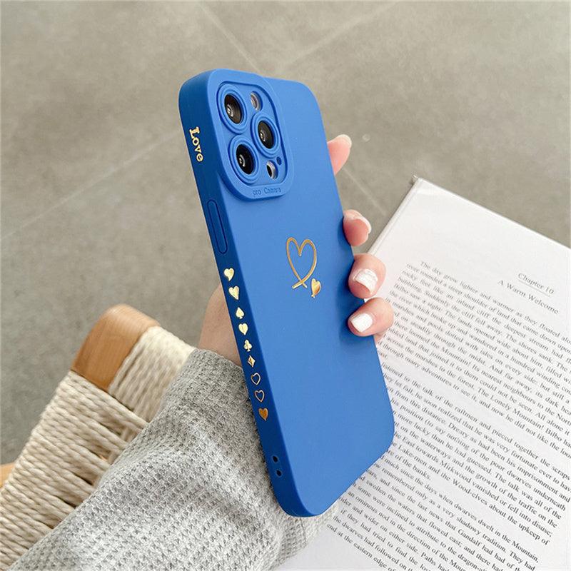 Candy Color Silicone Case With Love Heart For iPhone