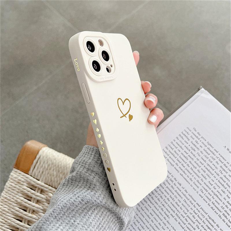 Candy Color Silicone Case With Love Heart For iPhone