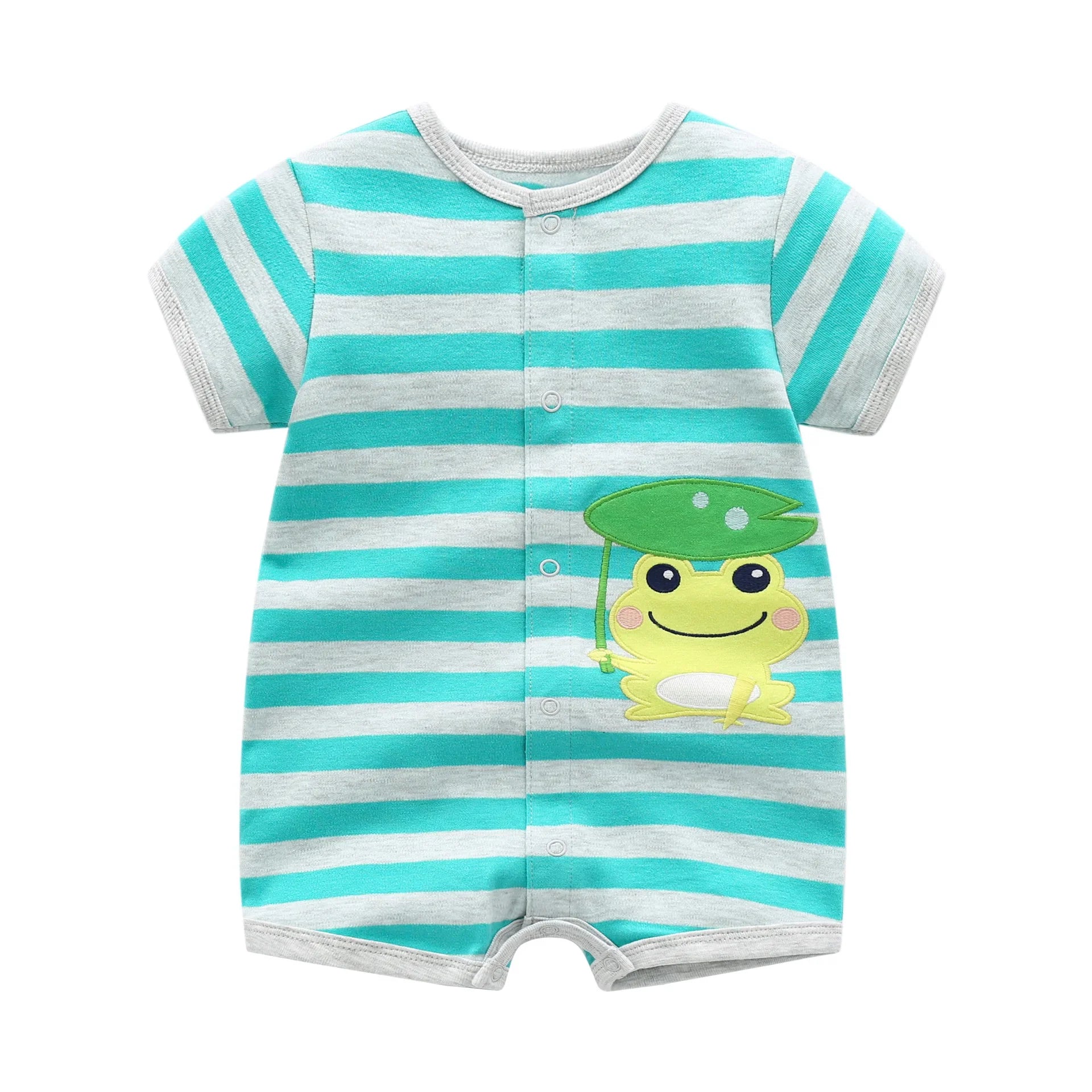 Summer baby girl cotton jumpsuit set for 0–24 months with cute design

