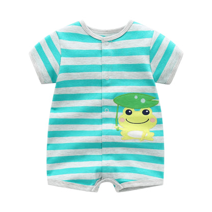 Summer baby girl cotton jumpsuit set for 0–24 months with cute design

