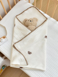 Soft baby cotton blanket with cartoon design for newborn comfort

